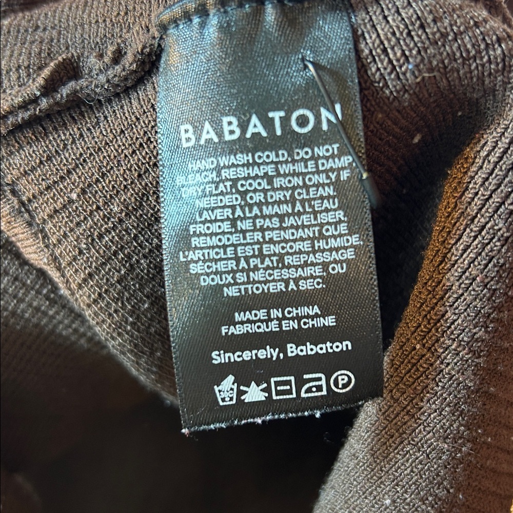 Aritzia Babaton Sculpt Knit Squareneck Cropped Tank Brown Size XL - Picture 5 of 6